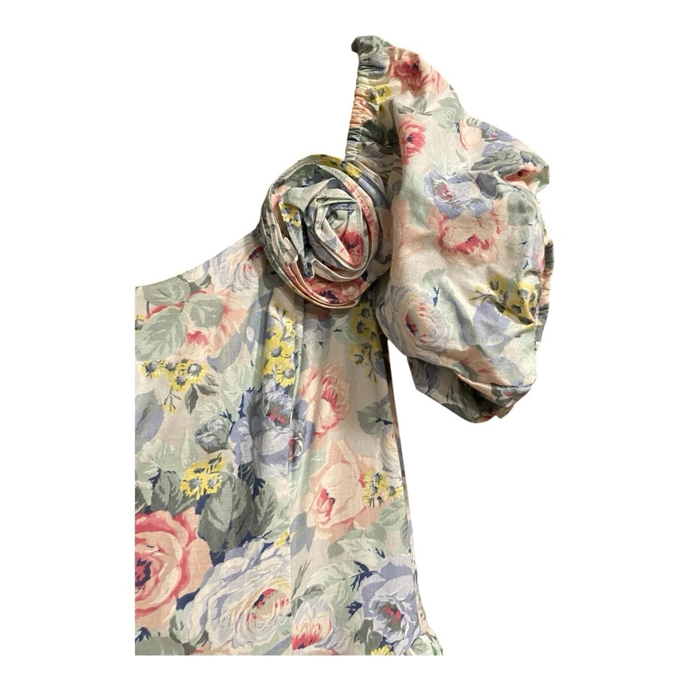 Vintage 80s Jessica McClintock Dress 6 Floral Party Cotton‎ Bow Cottagecore 90s - Picture 4 of 14